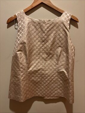 J. Crew Sleeveless Jacquard silk Shell Top in Champagne Gold